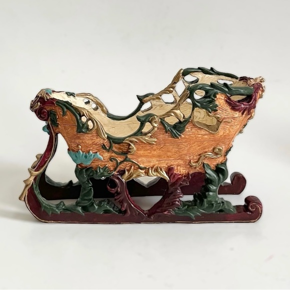 NIB House of Lloyd Christmas Around The World Reindeer Golden Accents Sleigh - Picture 7 of 12